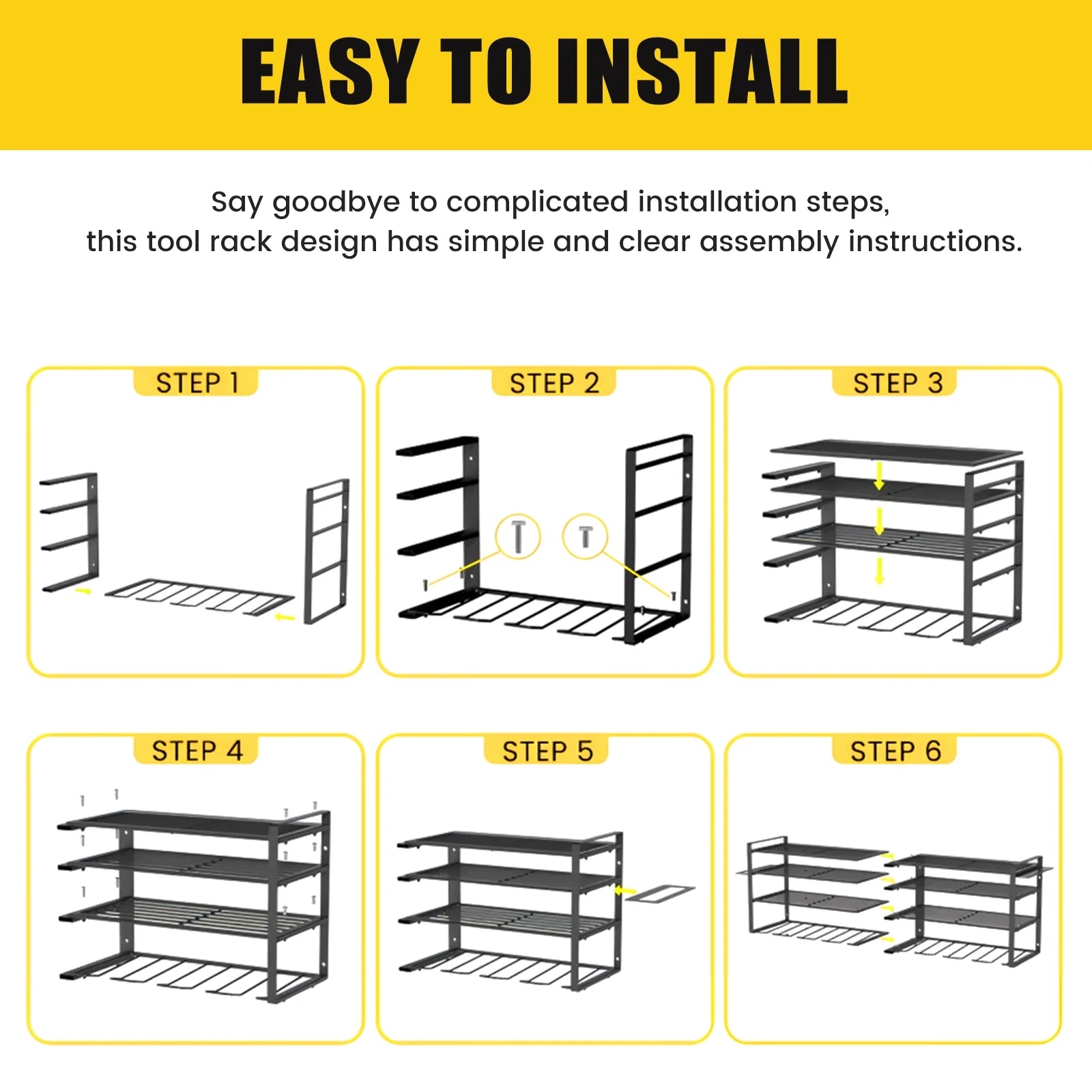 Power Tool Organizer 600 LBS with 12 Drill Holders, Wall Mount 4-Tier Heavy Duty Garage Organization, Perfect Gift for Men and Fathers