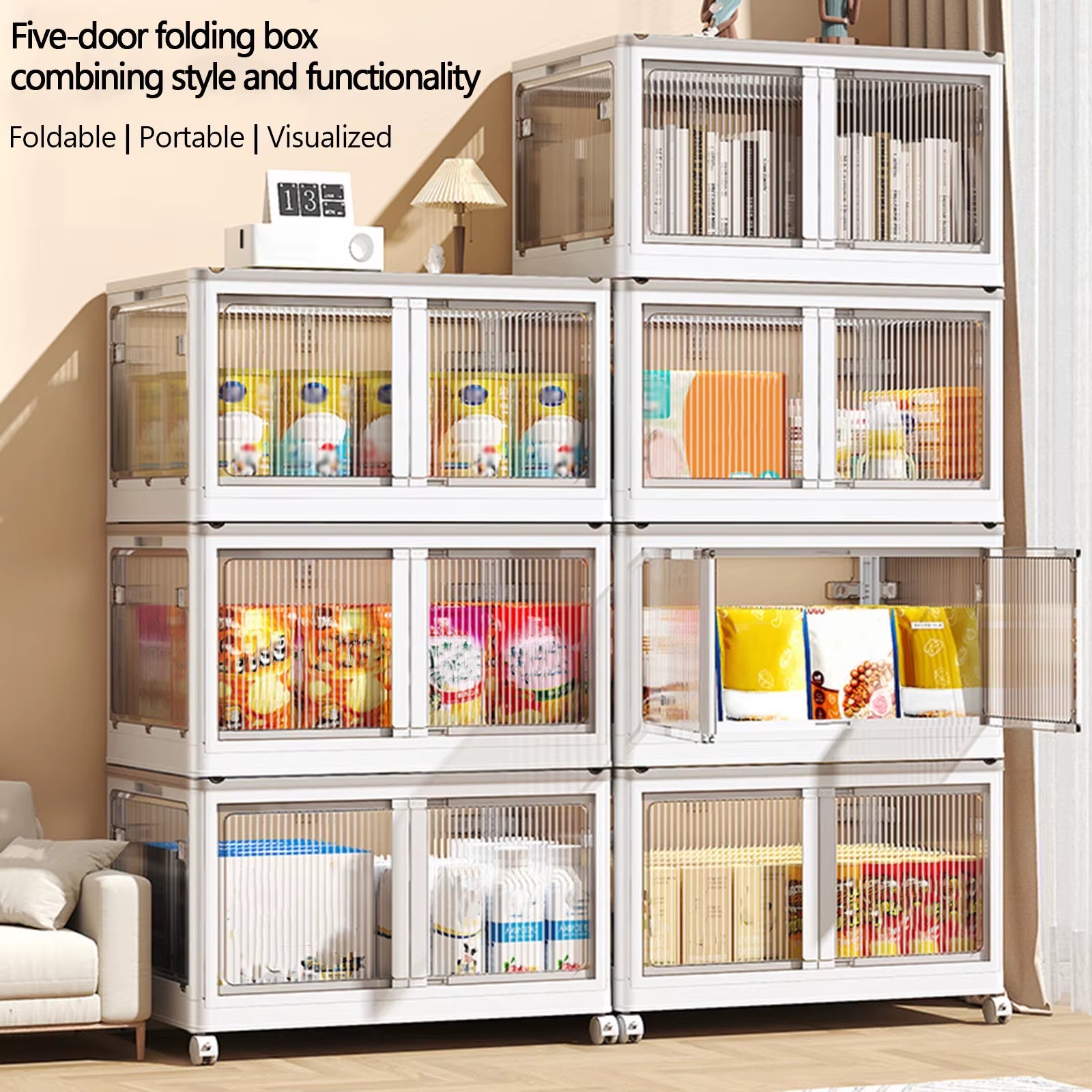 Storage Box Wardrobe Clothes Storage Box Toy Snack Storage Cabinet Household Folding Plastic Box Storage Box