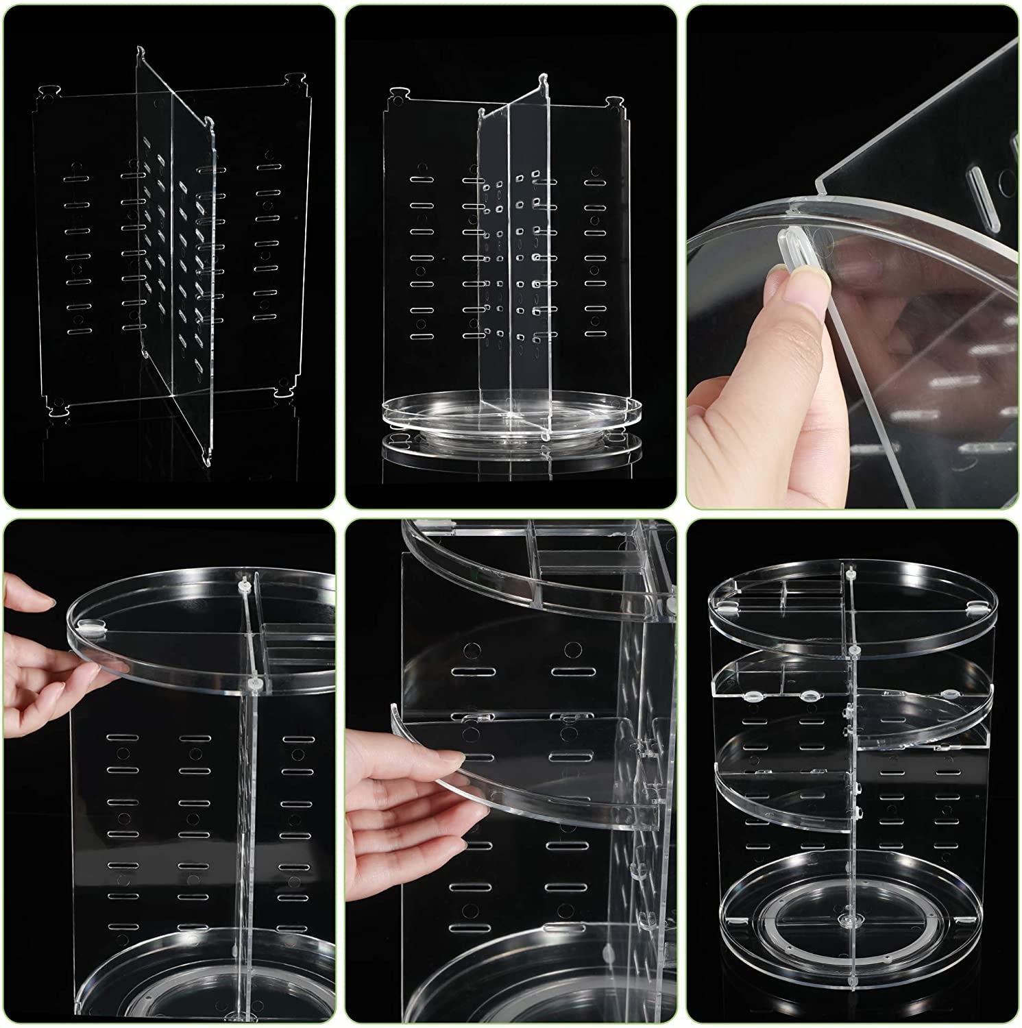 360-Degree Rotating Makeup Organizer - Transparent Spinning Cosmetic Holder and Storage Solution for Bedroom