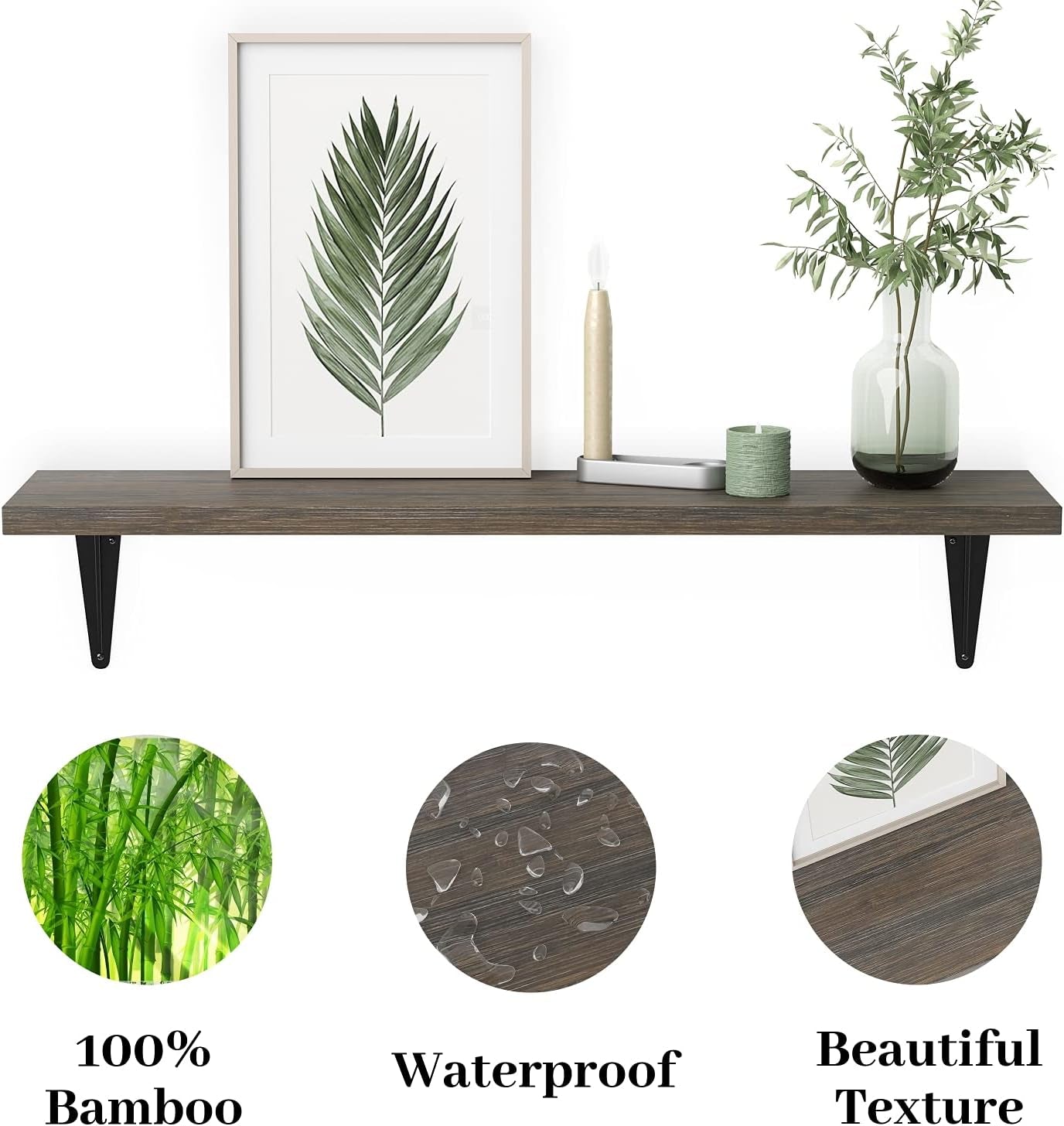 Floating Shelves,Wall Shelf Set of 3,Wall Mounted Floating Shelf with Large Storage for Bedroom Bathroom Living Room Kitchen Office
