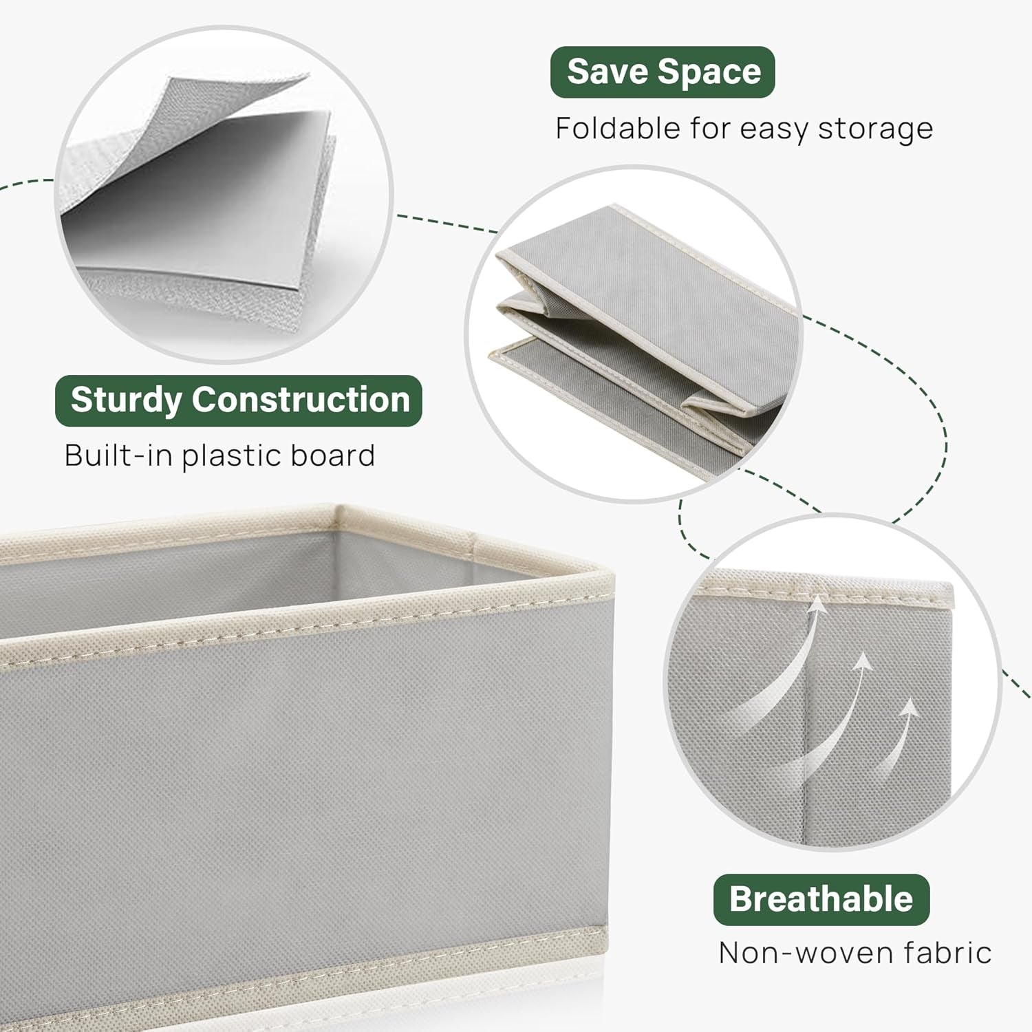 16-Pack Foldable Drawer Organizers for Clothing Storage - Ideal for Baby Clothes, Nursery, Underwear, Bras, and Socks