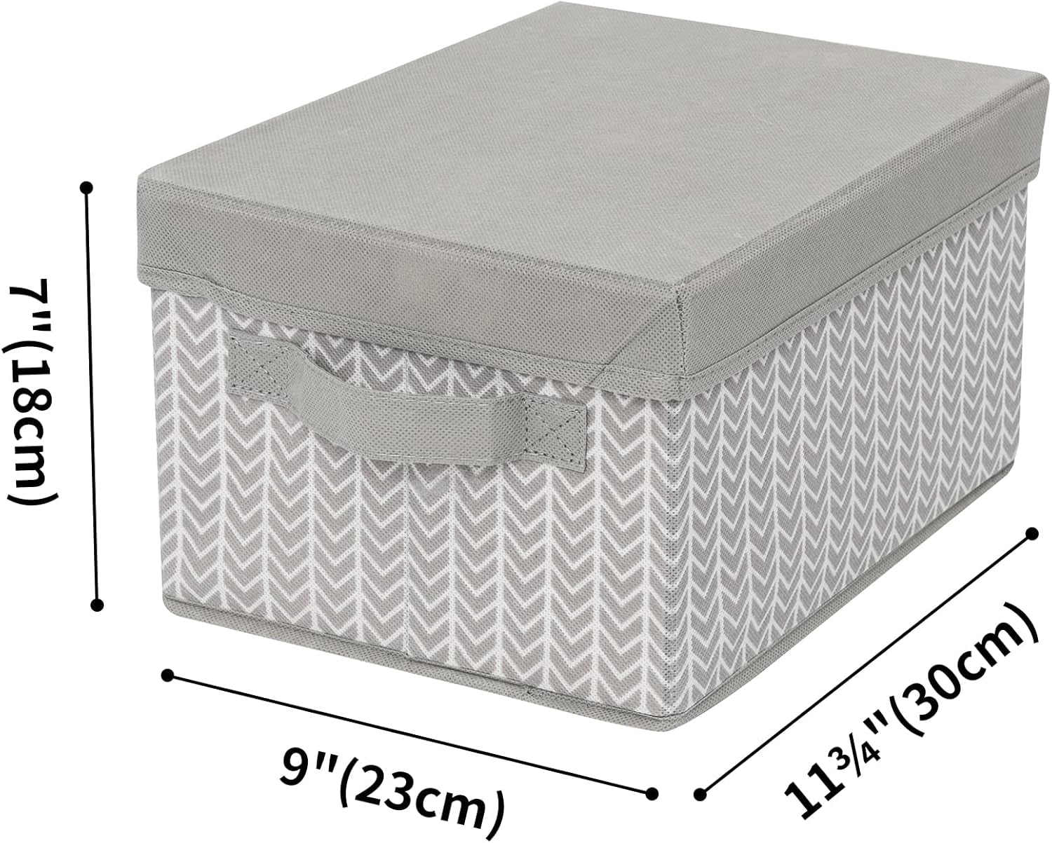 Fabric Storage Bins - Stackable Shelf Baskets for Closet Organization, Medium Size, Gray/White, Set of 3