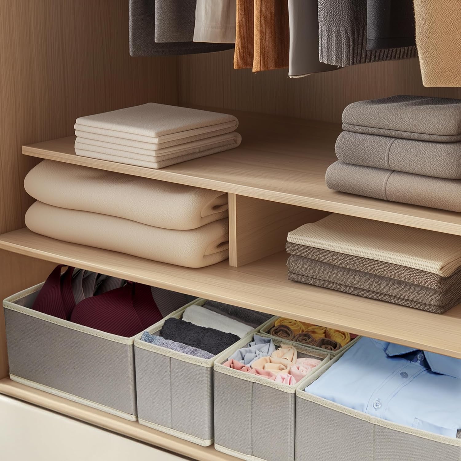 16-Pack Foldable Drawer Organizers for Clothing Storage - Ideal for Baby Clothes, Nursery, Underwear, Bras, and Socks