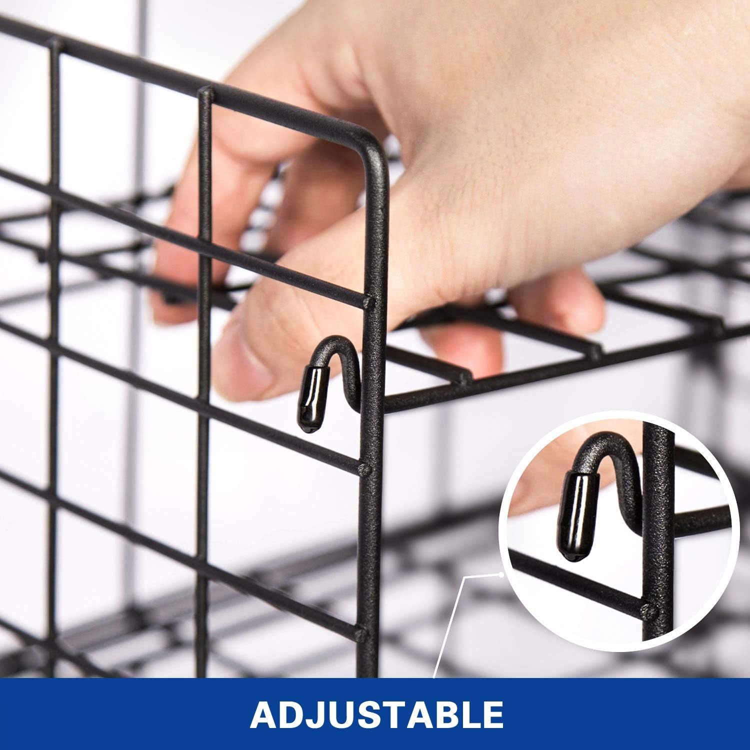 Adjustable Water Bottle Organizer,2-Tier Wall-Mounted Water Bottle Holder, Stackable Water Bottle Storage Rack for Kitchen Countertops,Pantry, Cabinet,Black,2-Tier Small