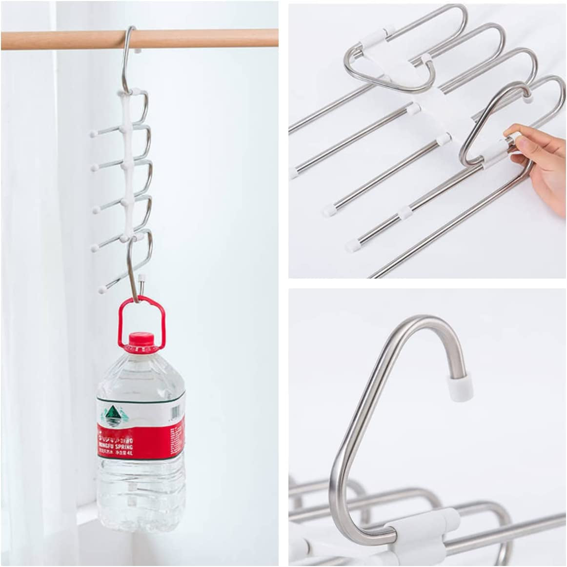 Pants Hangers 2 Pack Space Saving Metal Closet Organizer,Clothes Pants Hangers,Anti-Slip Design,Closet Organizers and Storage for Pants Jeans Skirts Scarf Legging