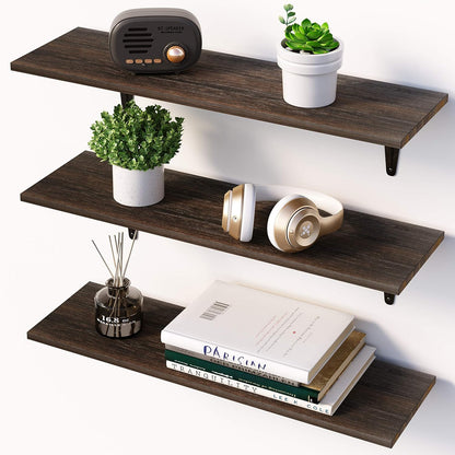 Floating Shelves,Wall Shelf Set of 3,Wall Mounted Floating Shelf with Large Storage for Bedroom Bathroom Living Room Kitchen Office