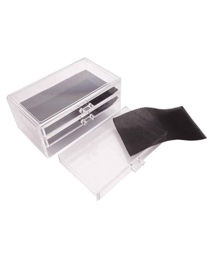 5-Drawer Acrylic Jewelry and Cosmetic Organizer with Rectangular Compartments and 3-Layer Drawers for Home Use