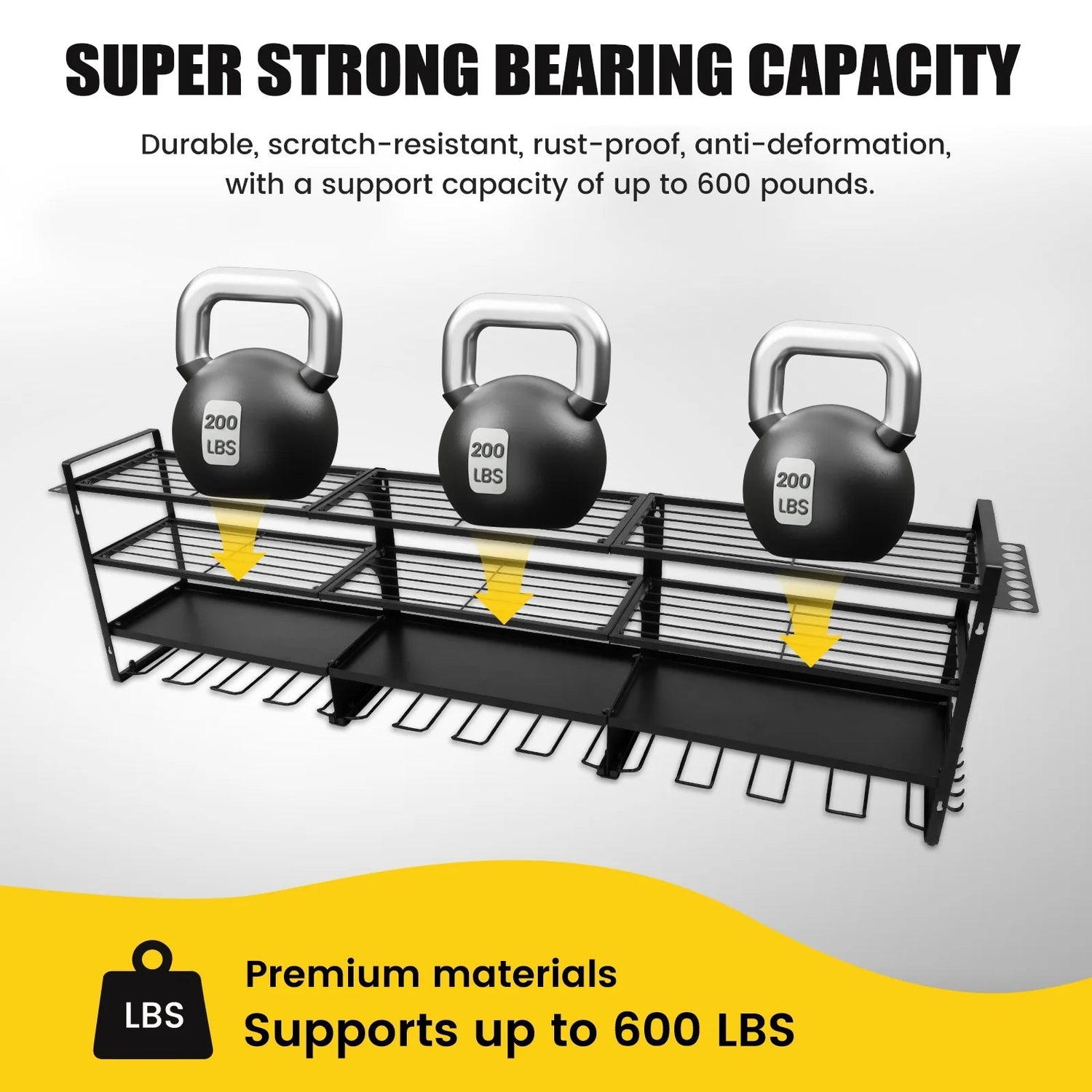 Power Tool Organizer 600 LBS with 12 Drill Holders, Wall Mount 4-Tier Heavy Duty Garage Organization, Perfect Gift for Men and Fathers