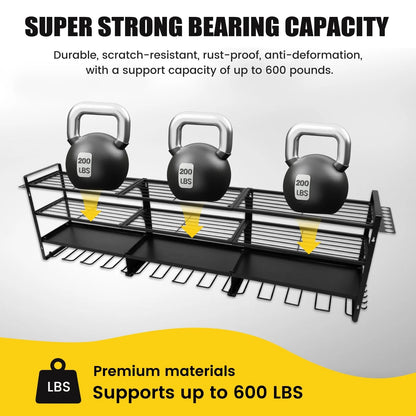 Power Tool Organizer 600 LBS with 12 Drill Holders, Wall Mount 4-Tier Heavy Duty Garage Organization, Perfect Gift for Men and Fathers