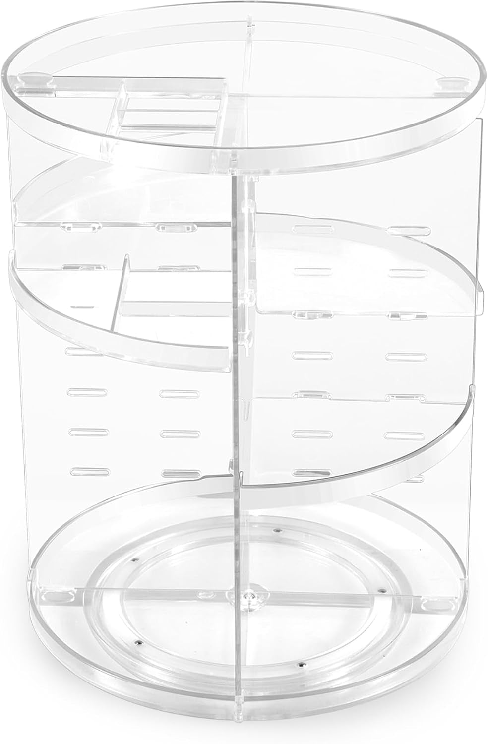 360-Degree Rotating Makeup Organizer - Transparent Spinning Cosmetic Holder and Storage Solution for Bedroom