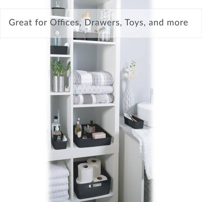 6-Pack Organizing Baskets Set in Black