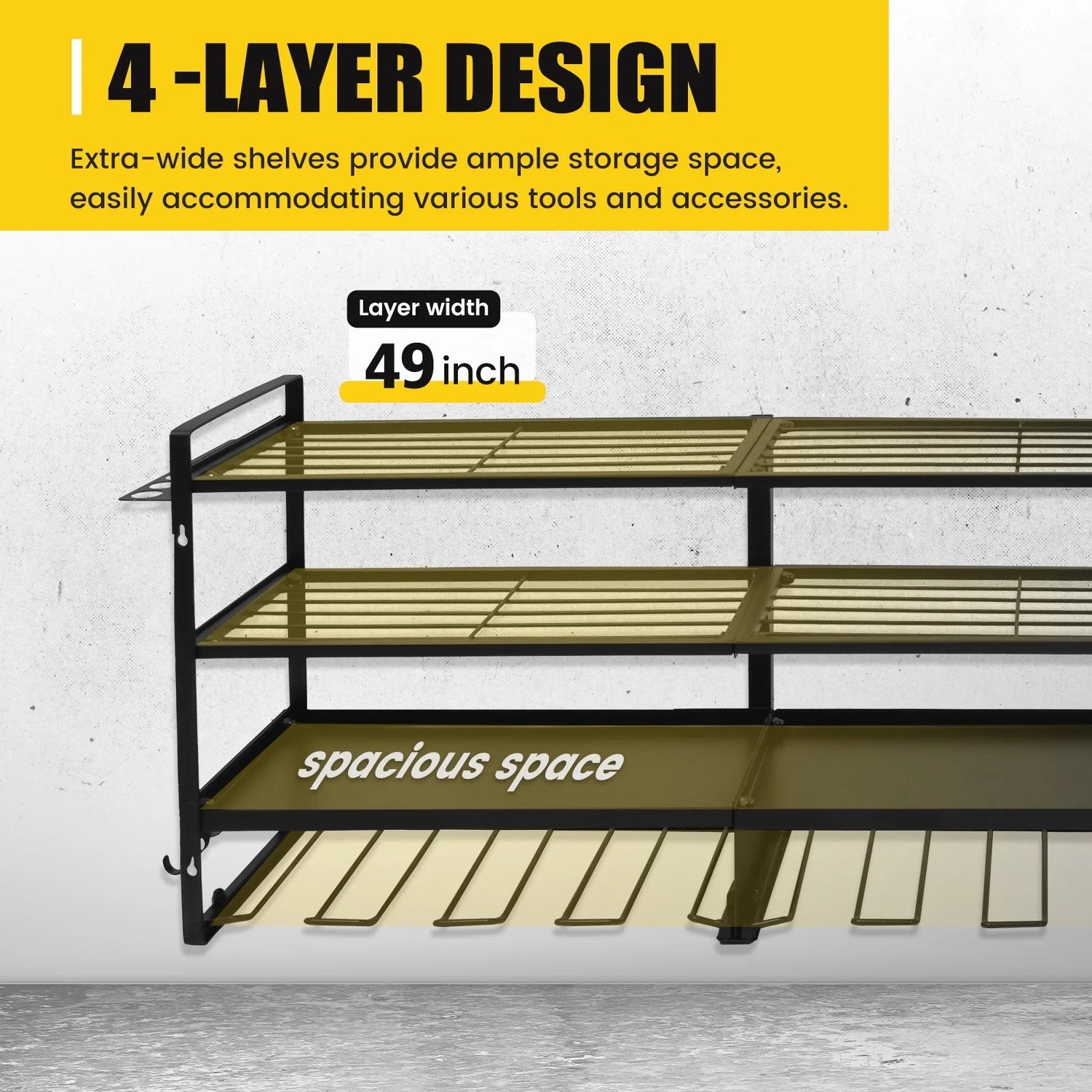 Power Tool Organizer 600 LBS with 12 Drill Holders, Wall Mount 4-Tier Heavy Duty Garage Organization, Perfect Gift for Men and Fathers