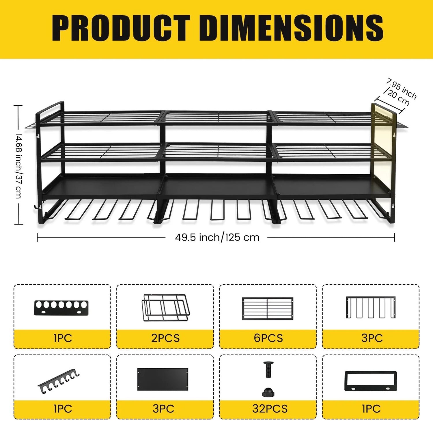 Power Tool Organizer 600 LBS with 12 Drill Holders, Wall Mount 4-Tier Heavy Duty Garage Organization, Perfect Gift for Men and Fathers