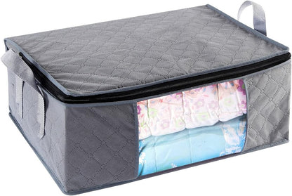Storage Bins Storage Bags Closet Organizers Sweater Storage Clothes Storage Containers, 3Pc Pack, Gray (G01)
