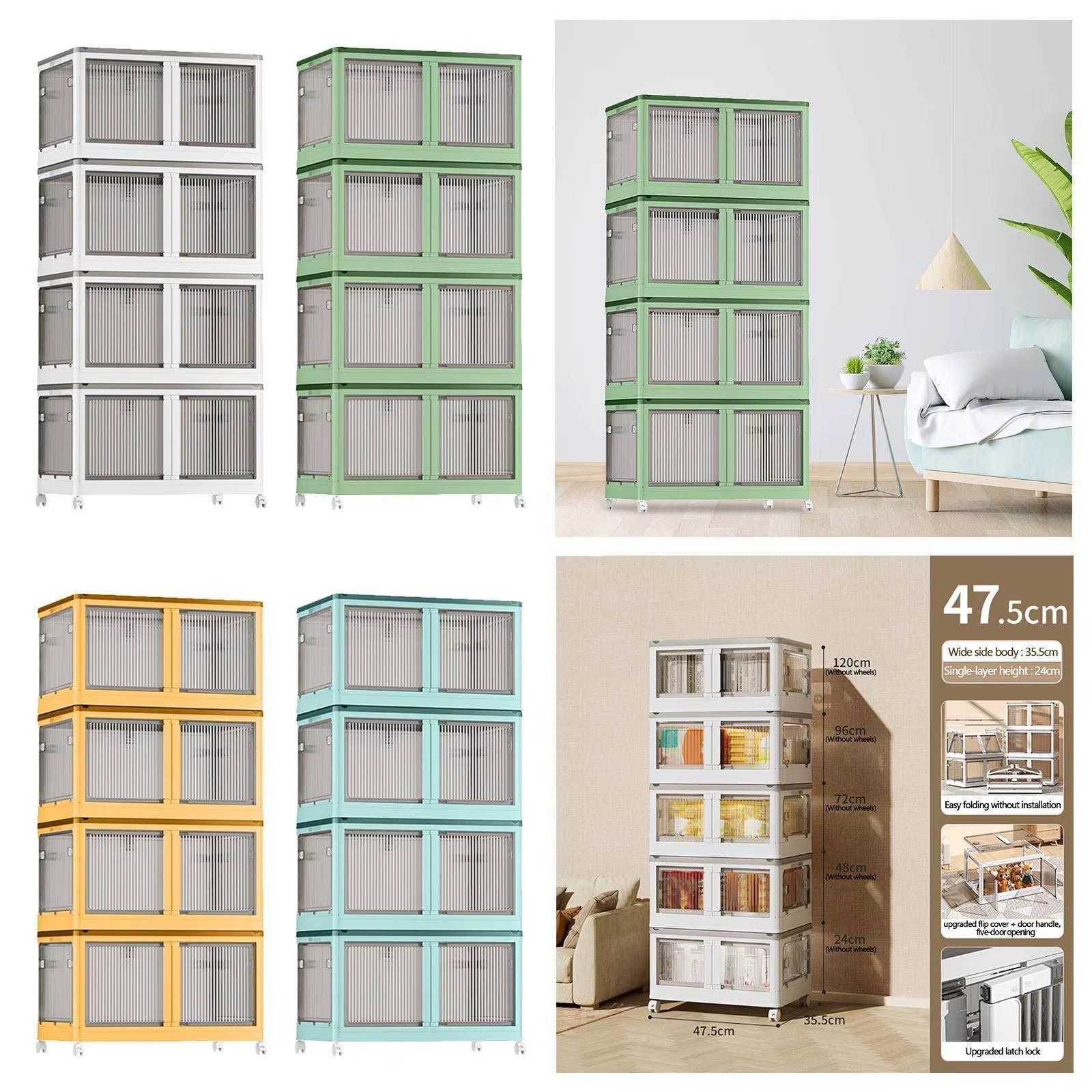 Storage Box Wardrobe Clothes Storage Box Toy Snack Storage Cabinet Household Folding Plastic Box Storage Box