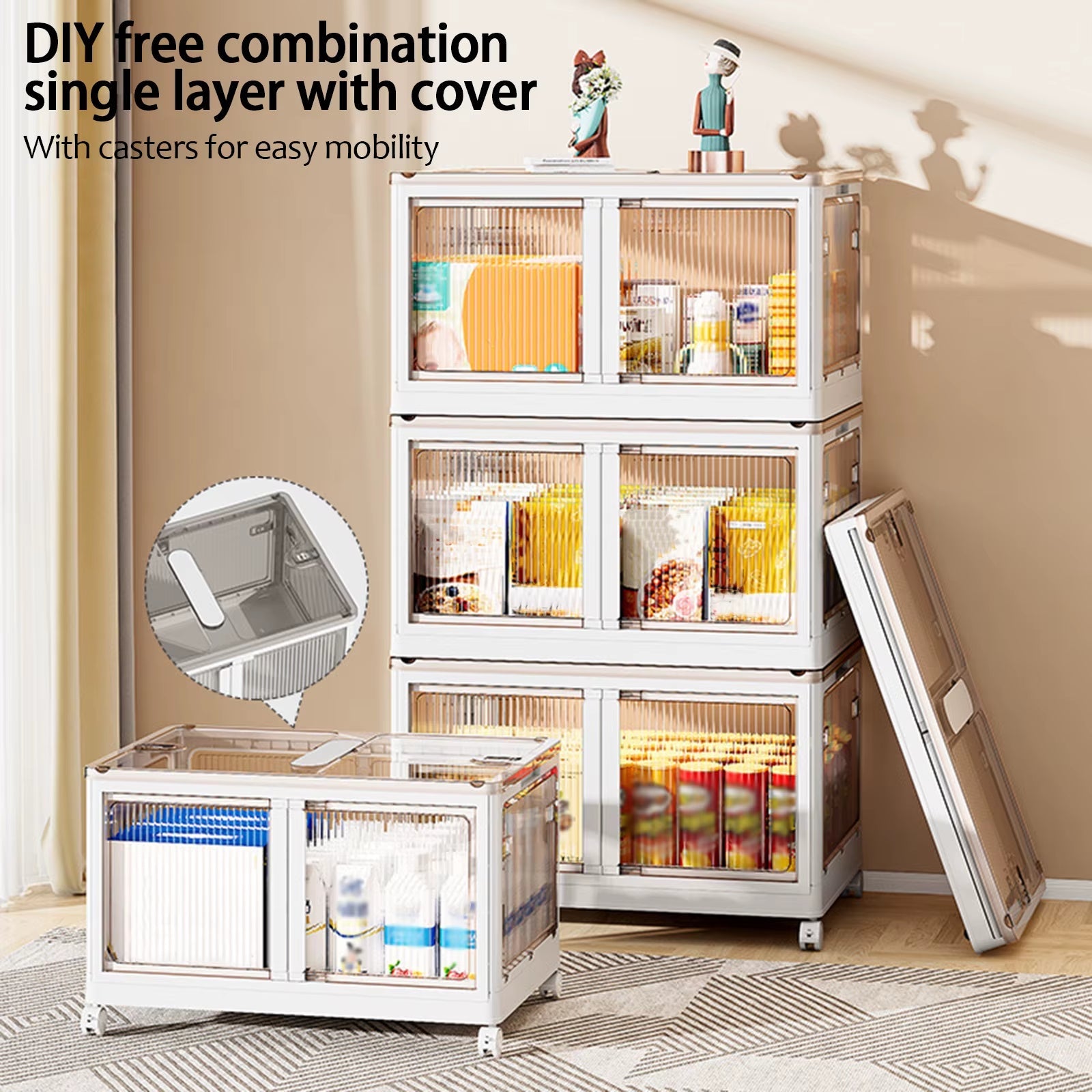 Storage Box Wardrobe Clothes Storage Box Toy Snack Storage Cabinet Household Folding Plastic Box Storage Box